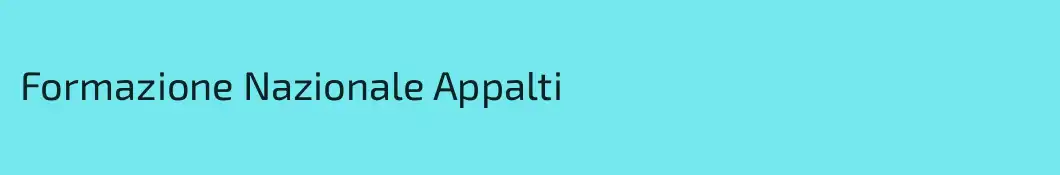 Formazione Nazionale Appalti